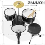 Gammon Junior 3-Piece Drum Set - Black