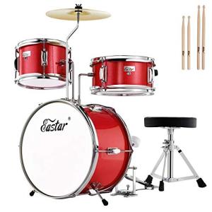 Eastar 3-Piece 14'' Kids Drum Set - Red
