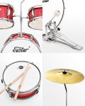 Eastar 3-Piece 14'' Kids Drum Set - Red