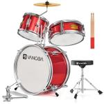 Vangoa Kids 3-Piece Drum Set, Bright Red