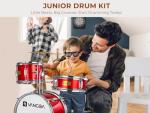 Vangoa Kids 3-Piece Drum Set, Bright Red