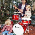 Vangoa Kids 3-Piece Drum Set, Bright Red