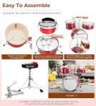 Vangoa Kids 3-Piece Drum Set, Bright Red