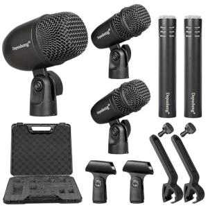 Depusheng 5-Piece Drum Microphone Kit with Cables