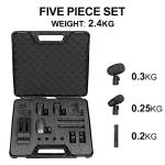 Depusheng 5-Piece Drum Microphone Kit with Cables