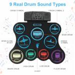 Brigle 9-Pad Electric Roll-Up Drum Set for Kids