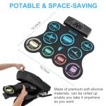 Brigle 9-Pad Electric Roll-Up Drum Set for Kids