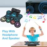 Brigle 9-Pad Electric Roll-Up Drum Set for Kids
