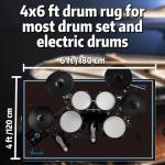 Aucuda 4x6ft Non-Slip Drum Rug for Electric Kits