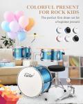 Eastar 3-Piece Kids Beginner Drum Set, Sky Blue
