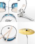 Eastar 3-Piece Kids Beginner Drum Set, Sky Blue