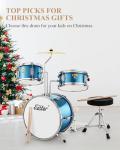 Eastar 3-Piece Kids Beginner Drum Set, Sky Blue
