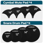 Kingdo Foam Drum Mute Pads Set for All Sizes