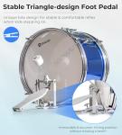 Blue 3-Piece Kids Drum Set with Adjustable Throne