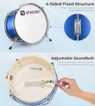 Blue 3-Piece Kids Drum Set with Adjustable Throne