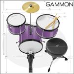 Purple 3-Piece Junior Drum Set for Beginners