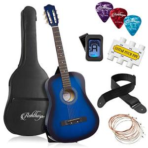 Ashthorpe 38-inch Beginner Acoustic Guitar Package - Blue