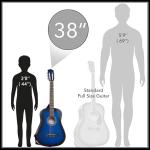 Ashthorpe 38-inch Beginner Acoustic Guitar Package - Blue