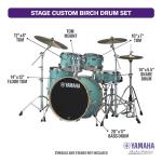 Yamaha Stage Custom Birch 5pc Shell Pack - Matte Green