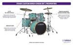 Yamaha Stage Custom Birch 5pc Shell Pack - Matte Green