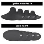 12-Piece Drum Mute Pads and Cymbal Silencers Set