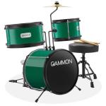 Gammon 3-Piece Green Junior Drum Set with Throne