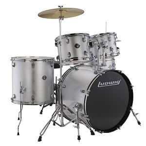 Ludwig Accent Drum Set with 22" Bass & Wuhan Cymbals - Silver Sparkle