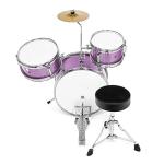 Ashthorpe 3-Piece Beginner Drum Set - Purple