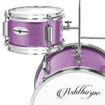 Ashthorpe 3-Piece Beginner Drum Set - Purple