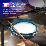 Glarry Electric Drum Set with Quiet Mesh Pads