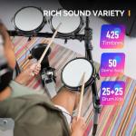 Glarry Electric Drum Set with Quiet Mesh Pads