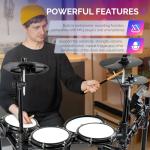 Glarry Electric Drum Set with Quiet Mesh Pads