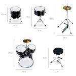 Kids 5-Piece Beginner Drum Set with Cymbals