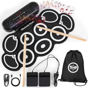 Portable 9-Pad Electric Drum Set with MIDI