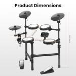 Quiet Electric Drum Set with Mesh Pads and Accessories