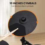 Quiet Electric Drum Set with Mesh Pads and Accessories