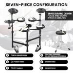 Quiet Electric Drum Set with Mesh Pads and Accessories
