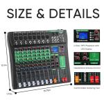 MIZISNR 8-Channel DJ Mixer with Bluetooth and Reverb