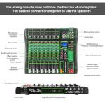 MIZISNR 8-Channel DJ Mixer with Bluetooth and Reverb