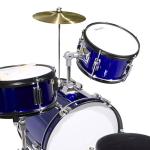 Mendini Kids 3-Piece Beginner Drum Set in Blue