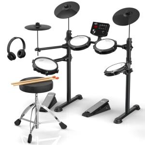 AiJoy Beginner Electric Drum Set with Mesh Pads