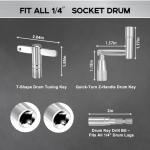 4-Piece Drum Key Set with Case and Tools