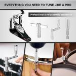 4-Piece Drum Key Set with Case and Tools