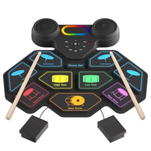 Vicbueges 9-Pad Roll Up Electronic Drum Kit