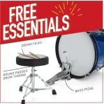 Mendini Kids 3-Piece Beginner Drum Set in Blue