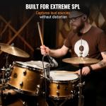 Phenyx Pro PDM34 Snare Drum Mic, Cardioid Dynamic Microphone with Clip-on Microphone Clamp, Integral Stand Mount, and Long-Lasting Metal Housing