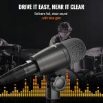 Phenyx Pro PDM34 Snare Drum Mic, Cardioid Dynamic Microphone with Clip-on Microphone Clamp, Integral Stand Mount, and Long-Lasting Metal Housing