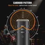 Phenyx Pro PDM35 Overhead Condenser Drum Mic, Super-Cardioid Microphone with Wide Frequency Response Range, Pencil Type for Hi-Hat, Percussions, and String Instruments