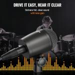 Phenyx Pro PDM33 Kick Drum Microphone, Cardioid Dynamic Mic with Locking Stand Adapter, Integral XLR Connector, and Metal Mesh Grille