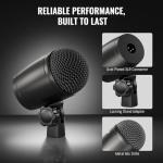 Phenyx Pro PDM33 Kick Drum Microphone, Cardioid Dynamic Mic with Locking Stand Adapter, Integral XLR Connector, and Metal Mesh Grille